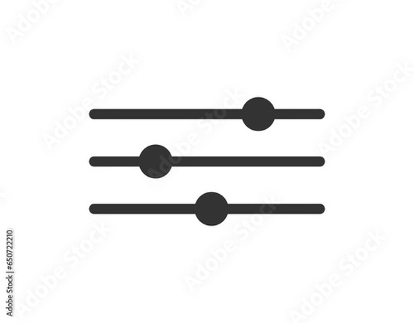 Fototapeta Adjustment button icon vector. Control volume icon in flat style. Audio adjusting sign vector illustration on white isolated background.