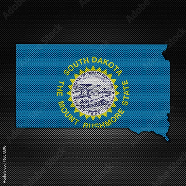 Fototapeta Flag in map on carbon background - Western Sahara