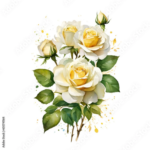 Obraz white rose clipart