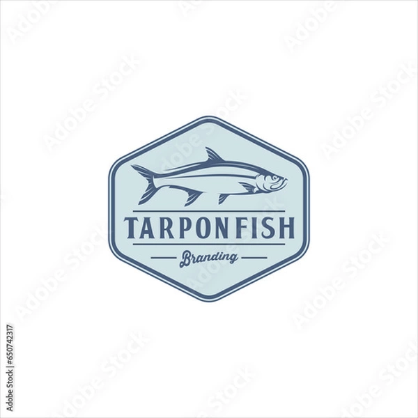 Obraz Tarpon Silver Fish Logo Design Vector Image