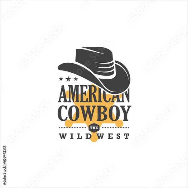 Obraz Cowboy Logo Design Vector Image