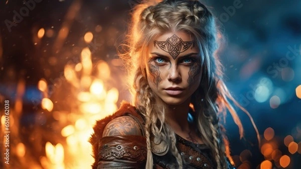 Obraz Valor and Grace: A Shield Maiden's Triumph in Battle