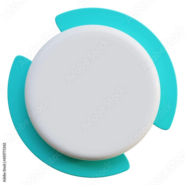 Fototapeta Circle shape for infographic design, 3D render.
