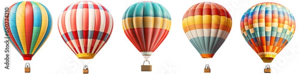 Obraz a group of colorful hot air balloons isolated on transparent background