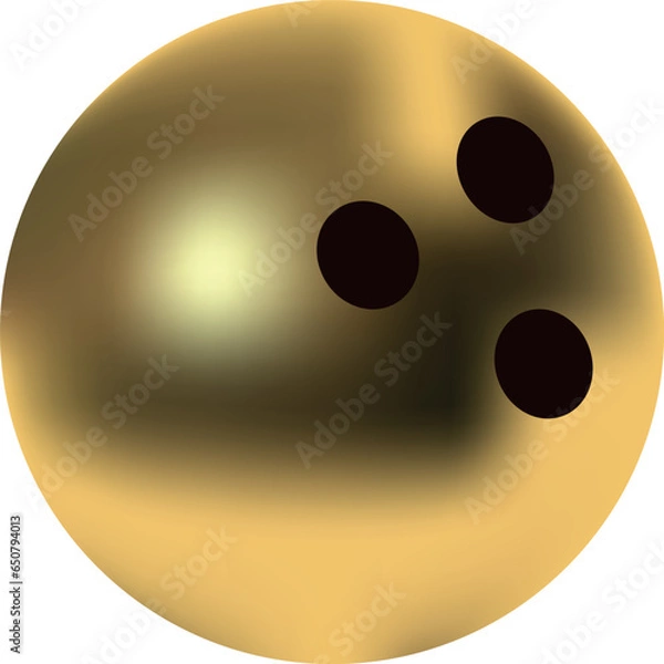 Obraz gold bowling ball isolated on transparent