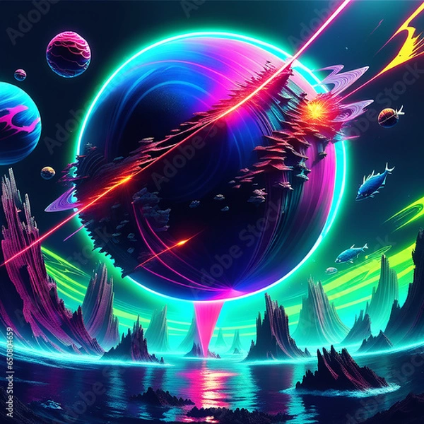 Fototapeta Beautiful Outer Planet. AI Generated