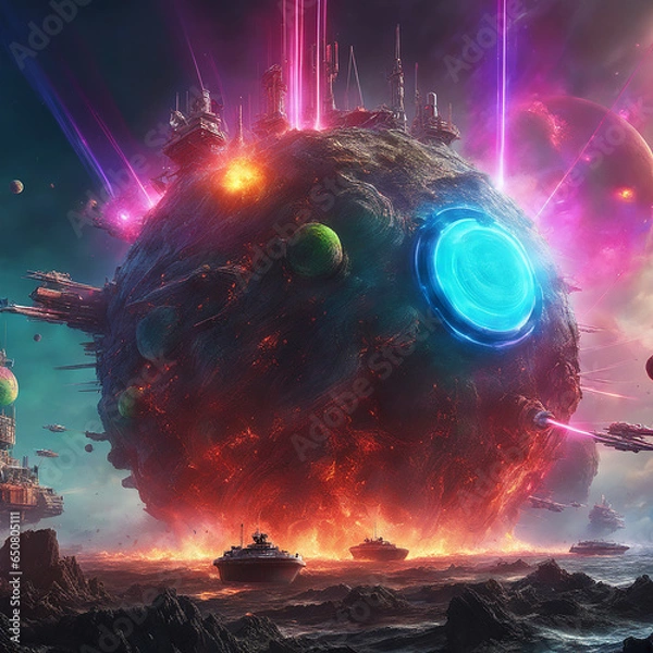 Fototapeta Beautiful Outer Planet. AI Generated