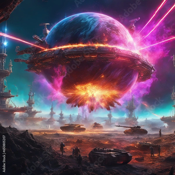 Fototapeta Beautiful Outer Planet. AI Generated