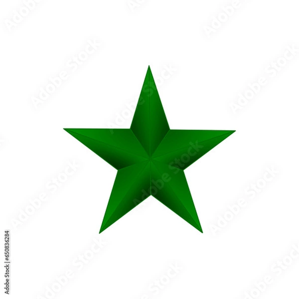 Obraz Dark Green Five Pointed Star, Star Clipart, image with transparent background.