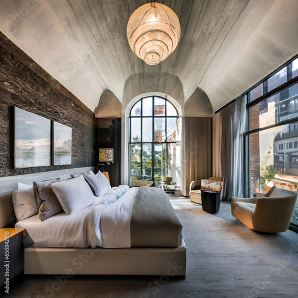 Fototapeta modren room with hotel AI generated 