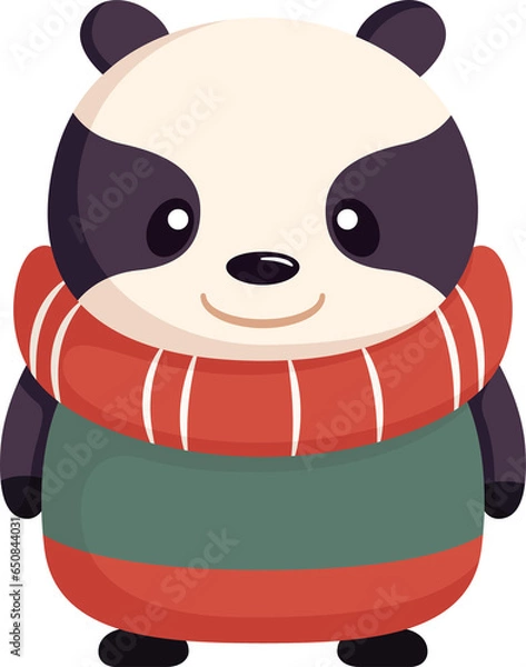 Obraz Christmast Cute Bear Cartoon Flat