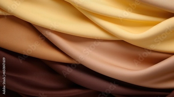 Fototapeta Beige and yellow pale brown silks background