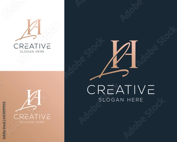 Fototapeta Initial letter HL, LH logo design vector illustration