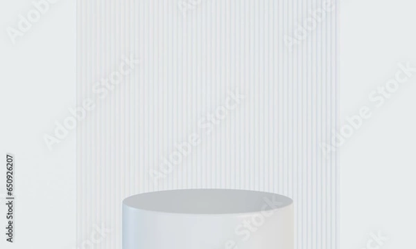 Obraz empty white podium.3D display podium on white background.Stand Minimal mockup for presentation.Abstract white background concept.Geometric platform show cosmetic product.Stage showcase.3D rendering