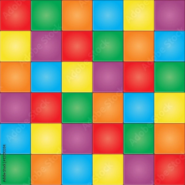 Fototapeta Seamless colorful mosaic tiles pattern. Vector