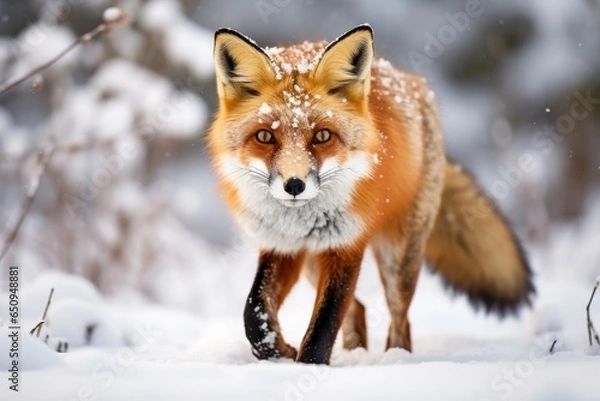 Obraz red fox in snow