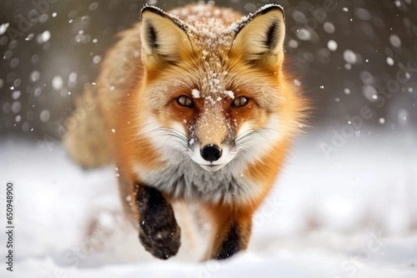 Obraz red fox in snow