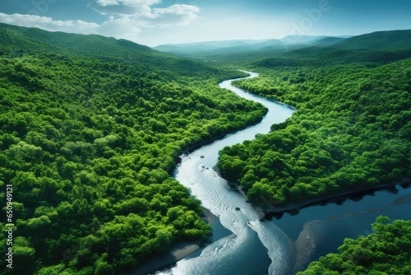 Obraz river in the forest