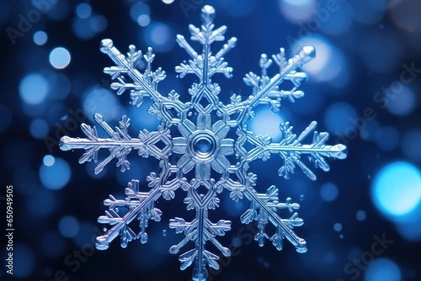 Obraz snowflake on blue background