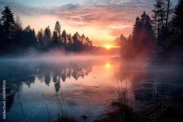 Obraz sunrise over the river