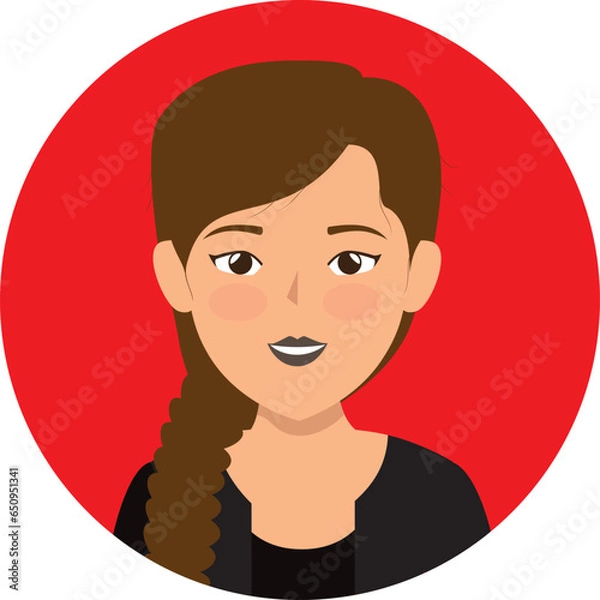 Fototapeta Face vector hand drawn profile