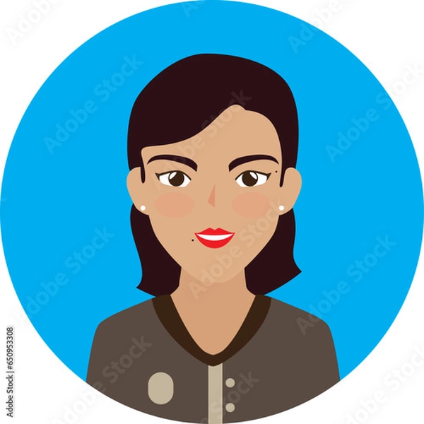 Fototapeta Face vector hand drawn profile