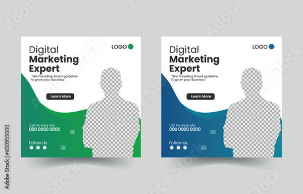 Obraz Digital marketing social media post design, square, poster, leaflet, business social media post with modern layout. 