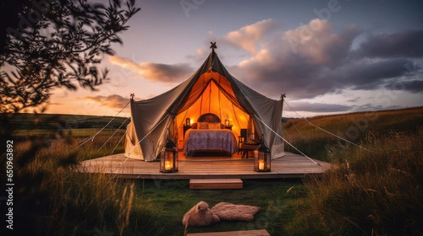 Fototapeta tent in the forest