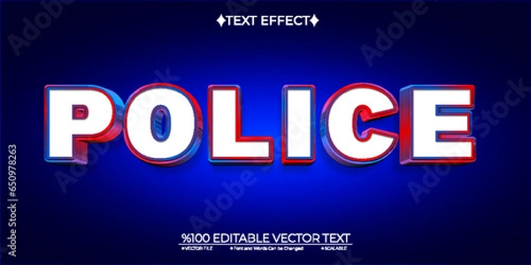 Obraz Police Editable Vector Text Effect