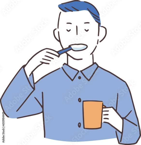 Obraz 歯磨きをする男性