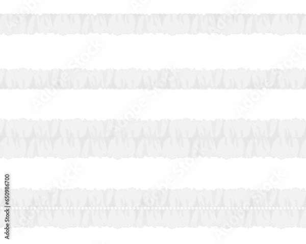 Obraz 白いフリルと真珠の飾りラインの背景透過