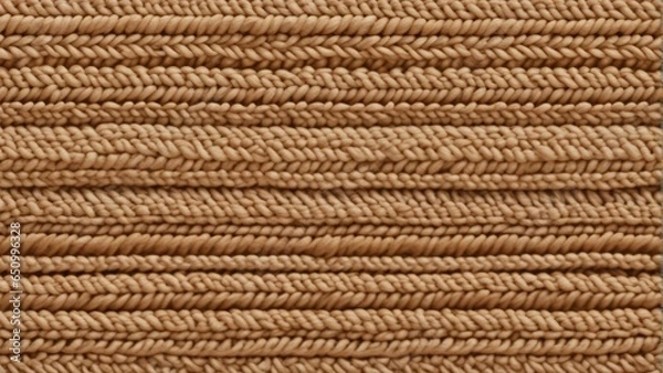 Fototapeta Jute hessian sackcloth canvas woven texture pattern background in light beige cream brown color