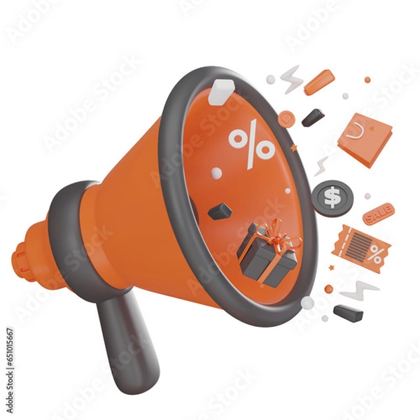 Fototapeta Announcement 3D Icon