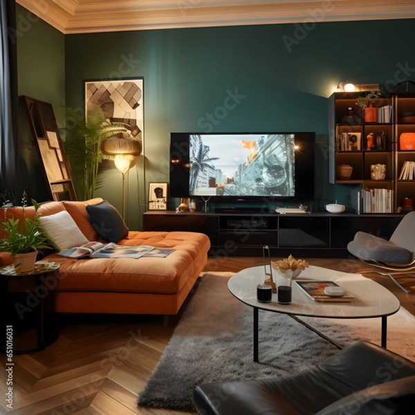Fototapeta living room with tv