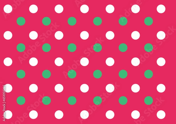 Obraz ドット柄（赤と白と緑）