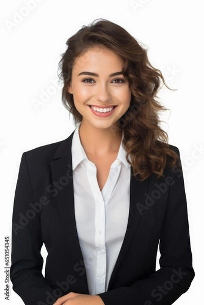 Obraz a portrait photo of a young realistic smiling hot business woman