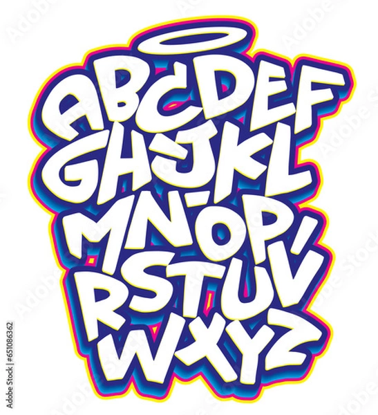 Obraz Vector hand drawn typeface in graffiti style