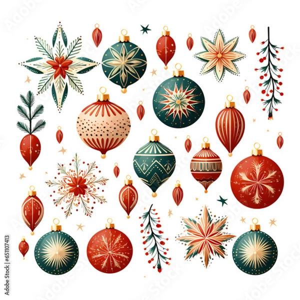 Obraz Аbstract Сhristmas set, elements