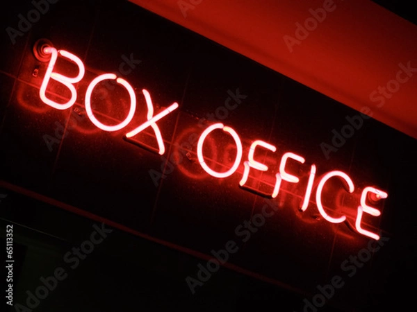 Fototapeta Low angle view of neon sign of Box Office