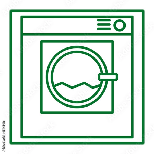 Fototapeta The laundry icon is an icon that represents the activity of washing clothes. Usually this icon consists of a clear and easily recognizable image of a washing machine or a pile of clothes.