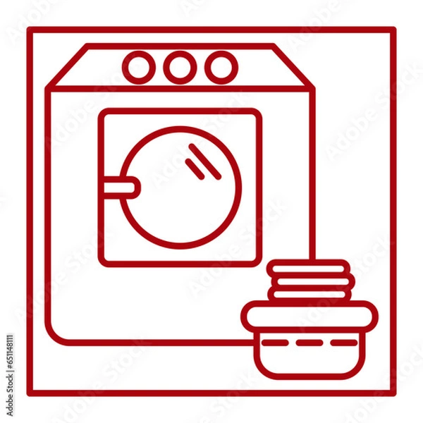 Fototapeta The laundry icon is an icon that represents the activity of washing clothes. Usually this icon consists of a clear and easily recognizable image of a washing machine or a pile of clothes.