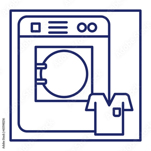 Fototapeta The laundry icon is an icon that represents the activity of washing clothes. Usually this icon consists of a clear and easily recognizable image of a washing machine or a pile of clothes.