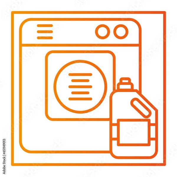 Fototapeta The laundry icon is an icon that represents the activity of washing clothes. Usually this icon consists of a clear and easily recognizable image of a washing machine or a pile of clothes.
