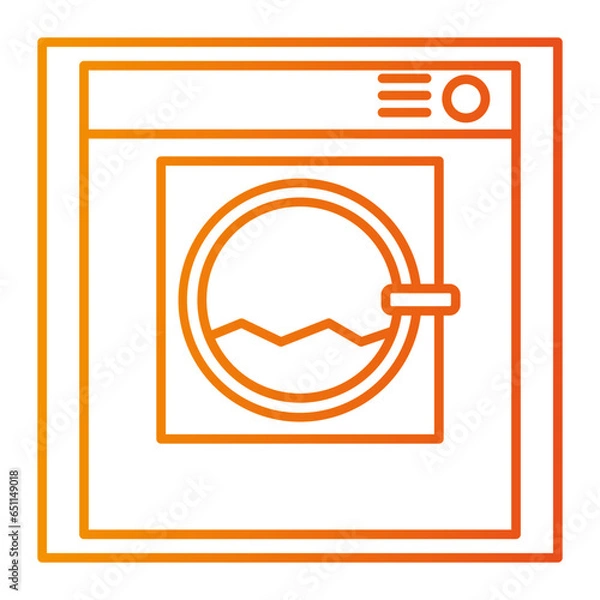 Fototapeta The laundry icon is an icon that represents the activity of washing clothes. Usually this icon consists of a clear and easily recognizable image of a washing machine or a pile of clothes.