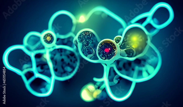 Fototapeta 3d render of a molecule