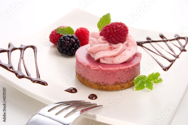 Fototapeta Raspberry cheesecake
