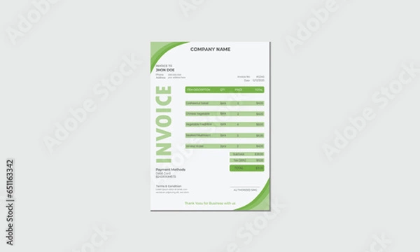 Obraz Invoice minimal design template