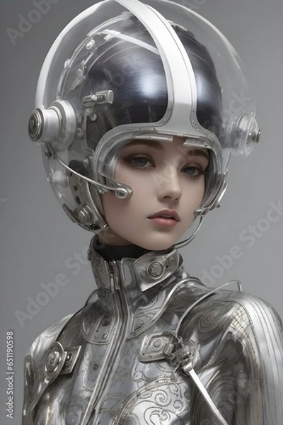 Fototapeta Retro-Futurism Reimagined The Spectral Dreamer Generative AI





