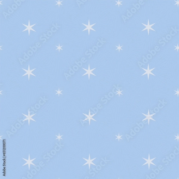 Obraz Seamless pattern with stars. Festive pattern with stars. Soft blue background. Print on textiles, clothes, wrapping paper