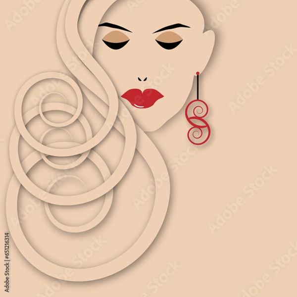 Obraz Lady with Big Curls